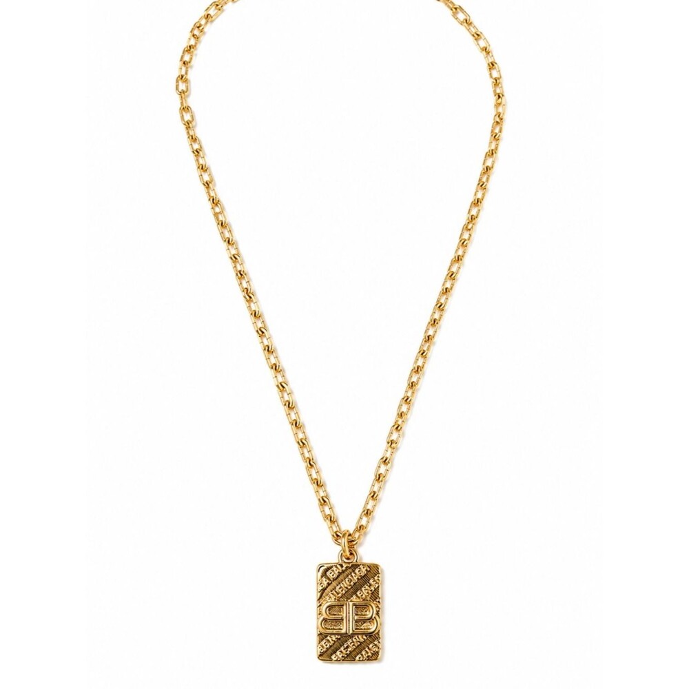 Balenciaga Gold Pendant Necklace 24” Custom Repurposed Charm Chain Read Desc